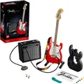 LEGO Ideas Fender Stratocaster, DIY-Gitarren-Kit, Modell-Musikinstrument für Jugendliche und Erwachsene mit 65 Princeton Reverb Verstärker, Gitarren-Zubehör und Aufkleber, ideal als Zimmer-Deko 21329