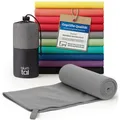 Blumtal Mikrofaser Handtuch leicht & extra saugstark - schnelltrocknende Microfaser Handtücher - optimal als Fitness Handtuch/Strandtuch Mikrofaser/Gym Towel - Reisehandtuch kompakt - Grau