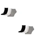 PUMA 6 Paar Sneaker Invisible Socken Gr. 35-49 Unisex für Damen Herren Füßlinge, Farbe:882 - grey/white/black, Socken & Strümpfe:43-46