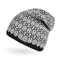 Neverless® Damen Strick-Mütze Beanie gefüttert Fleece Innenfutter Winter-Mütze Rautenmuster Schwarz Unisize