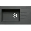 PYRAMIS Spüle SIROKO (86x50) SCHWARZ aus Fibertek / SMC-Spüle / Fiberglasspüle / Ausschnitt 836 x 476 mm - Schwarz