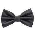 Herren Fliege Anthrazit Seidenlook, stufenlos verstellbar, handgefertigt, Hak...