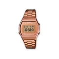 Casio Damen Quartz Armbanduhr, 34.00mm GehäusegröÃŸe mit LCD digital Zifferblatt und rosa Metallarmband Armband B640WC-5AEF