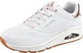 Skechers Damen UNO Shimmer Away Trainers, White Durabuck, Rose Gold Duraleather/Mesh Tr, 35.5 EU