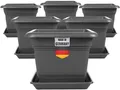 6er Set Pflanzkübel NORA Untersetzern  28 x 28 cm Eckig Blumentopf Balkon
