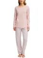 CALIDA Cotton Special Pyjama, Schlafanzug, lang Damen, weich, pflegeleicht, elastischer Hosenbund Peach Rose 36-38