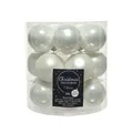 Decoris Weihnachtskugeln Glas 4cm x 18 Stück kleine Christbaumkugeln winterweiss