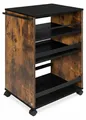 Bomoe Nischenwagen Servierwagen auf Rollen 50x38x79cm Braun und Schwarz