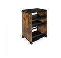 bomoe Rollwagen Nischenwagen Servierwagen auf Rollen 50x38x79cm Braun und Schwarz, 3 verstellbare Ebenen & Holz Küchenwagen mit Arbeitsplatte