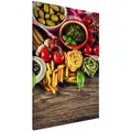 Bilderdepot24 Magnettafel Küche bunt Pasta, (1-tlg., Magnetboard Pinnwand für die Wand - metallische Tafel für Magnete), Magnetwand groß mit Motiv modern Memoboard magnetisch Hochformat bunt 40 cm x 60 cm