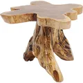 Kare Design Beistelltisch Tree Natur, Braun, 48-54cm Durchmesser, Handarbeit, jedes Stück ein Unikat, Pflegeleicht, Wohnzimmertisch, Couchtisch, Teak Massivholz, Lakiert, 40x50x50cm (H/B/T)