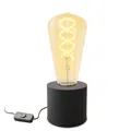 NAMBI Tischleuchte Wandlampe schwarz mit Kabel & Stecker Filament LED E27 Edison