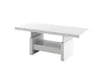 designimpex Couchtisch Aversa H-111 Weiß Hochglanz Schublade höhenverstellbar ausziehbar, Funktionstisch, Wohnzimmertisch, Tisch, Esstisch, Sofatisch, Schublade