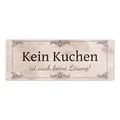 Kein Kuchen ist auch keine Lösung Metallschild in braun vintage als Geschenk für Frauen die liebend gerne Kuchen essen und backen aber auch auf ihre schlanke Linie achten wollen