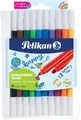 Pelikan, 10 Fasermaler Colorella Duo (1, 10 Farben Etui)