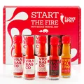 Start The Fire Travel Set – 5 x 20 ml Fermentierte Chilisaucen – Vegan – Handgemacht – Tasting Box – Reisegröße – Dein Scoville-Challenge Geschenk – Für Echte Chili-Verrückte & BBQ-Fans