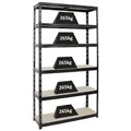 PROREGAL® Schwerlastregal Robustes Lagerregal TIGER 220-180x90-180x40-60cm 5-6 Ebenen, Stabiles Garagenregal Kellerregal Lastenregal Lagerregal Steckregal schwarz 120 cm x 220 cm x 40 cm
