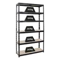 PROREGAL Schwerlastregal Giant Tiger XL HxBxT 220x120x40 cm Fachlast 265kg, 6-Ebenen, Gesamtlast 1590 kg, Schwarz, Kellerregal, Steckregal, Garagenregal, Lagerregal