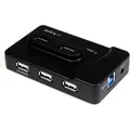 StarTech.com 6 Port USB 3.0 / 2.0 Hub mit 2A Ladeanschluss - 2x USB 3.0 SuperSpeed und 4x USB 2.0 Combo Hub - Hub - 2 x SuperSpeed USB 3.0 + 4 x US... - Schwarz
