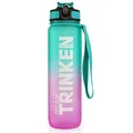 Trinkflasche mit Zeitmarkierung Deutsch Trinkerinnerung, Flasche mit Zeitmarkierung, 1l Trinkflasche Motivation, Trink Erinnerungshilfe und Wasserflasche mit Zeitmarkierungen auf Deutsch, BPA-frei