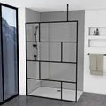 Dusche Walk In Dusche begehbare Dusche 140 x 195 cm - inkl. Deckenhalterung
