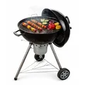 Amig - Holzkohlegrill, Fireplus Tragbarer Barbacue | runder Grill mit Deckel und Rollen | mit Belüftungssystem und Aschenbehälter | Stahlgrill Ø 53,5 cm | Maße: 68,4 x 64 x 100 cm