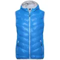 Ladies' Down Vest Ultraleichte sportliche Daunenweste mit Kapuze blau/grau, Gr. XXL