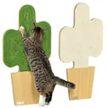 PawHut Kratzmatte Katze, 2er Set Katzenkratzbretter aus Juteseil, Katzen Kratzbrett mit Haken, Kratzwand für Katzen im Kakteen-Design, 30 x 60 cm