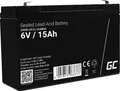 Green Cell AGM40 Bleiakku 6V 15Ah Blei-Vlies (AGM) (B x H x T) 151 x 100 x 94mm Flachstecker 6.35mm Zyklenfest, Wartungsfrei