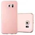Cadorabo Hülle kompatibel mit Samsung Galaxy S6 Schutzhülle TPU Silikon Case Metallic Design Anti Rutsch Slim Kratzfest Stabiles Hardcase mit Rundumschutz Case Hülle für Galaxy S6 in Rosa