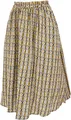 GURU SHOP Luftiger Knielanger Rock, Boho Sommerrock - Curry/schwarz, Damen, Size:S
