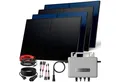SUNNIVA Balkonkraftwerk 2000W BIFAZIAL FULLBLACK komplett Steckdose, (Ecoflow 800W Wechselrichter, PV Solaranlage, 4x 500W Glas-Glas Solarmodule, inkl. 5m Kabel, Bluetooth WIFI, Komplettset)