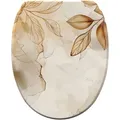 Sanilo Wc-Sitz, Orange, Holzwerkstoff, Baum/Pflanze/Natur, Oval, 37.7x5.5x48 cm, Badezimmer, WC Ausstattung, WC Sitze