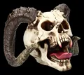Figuren Shop GmbH Dekofigur Widder Totenkopf Statue – Gothic Schädel Figur Havok's Hellion 26 cm