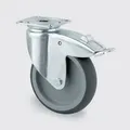 Armaturenrad TENTE, grau, 100 mm, drehbar mit Bremse