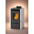 NEMAXX® PC5 Pelletofen Kaminofen 5,3kW  bis120m3 Chrono ECO WiFi Ready Display Fernbedienung Unterdruck Überhitzungsschutz Autoabschaltung Grau - Grau