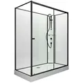 Schulte Komplettdusche Ibiza, BxT: 80x120 cm, 5 mm Sicherheitsglas, Komplett-Set, inkl. Duschwanne (13,5 cm hoch), Eckdusche, Schiebetür schwarz 80 cm x 204 cm x 120 cm