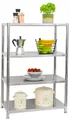 shelfr Regal mit 4 Ablagen - 73x40x108 Edelstahlregal - Schwerlastregal bis 160 kg, Indoor & Outdoor: Ideal für Küche, Bad, Balkon oder Garten