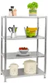Edelstahl Regal bis 160kg - 4 Ebenen Schwerlastregal 74x41x109 Metallregal Küche