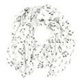 mugesh Schal Damen mit Notenmotiv weiß – Musik Schal Frauen 150x50 cm – weich, pflegeleicht & knitterarm – Elegantes Accessoire für Bühne, Chor & Freizeit – Geschenk für Musikerin