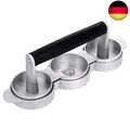 GRÄWE Hamburgerpresse für 3 Mini-Burger Patties, 3er Mini Burgerpresse aus A