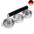 GRÄWE Hamburgerpresse für 3 Mini-Burger Patties, 3er Mini Burgerpresse aus A