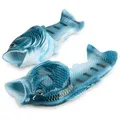 MST Fisch Sandalen, Schlappen, Strandschuhe, Geschenk für Angler Hausschuh blau 46/47