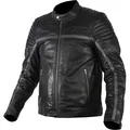 Rukka Yorkton Motorrad Lederjacke, schwarz-silber, Größe 48 für Männer