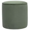 Runder Samtpouf in Khakigrün, gerippt, D40 cm PAUL
