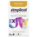 simplicol Textilfarbe expert Mais-Gelb 150 g | Perfektes Färbemittel für Textilien | Stofffarben waschfest für Baumwolle, Wolle & Seide | Farbpulver ideal für Batikfarben, Tie-Dye & Upcycling