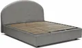 Quadratisches und halbes Bett Concetta, Containerbett mit Stoffbespannung, 100% Italy, Frontöffnung, passend für Matratze Cm 120x190, Grau