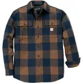 Carhartt Heavyweight Flannel Plaid, Hemd - Braun/Dunkelblau (Rdk) - L