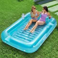 SLOOSH Aufblasbare Tanning Pool, 85" x 57" Extra große aufblasbarer Luftmatratze für Erwachsene mit Kissen, 4-in-1-Sonnenliege, aufblasbares Badebett,Partygeschenk, XL-Blau