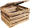Creative Deco Aufbewahrungsbox Holztruhe Holzkiste mit Deckel Spielzeugkiste Holzbox, mit Scharnieren